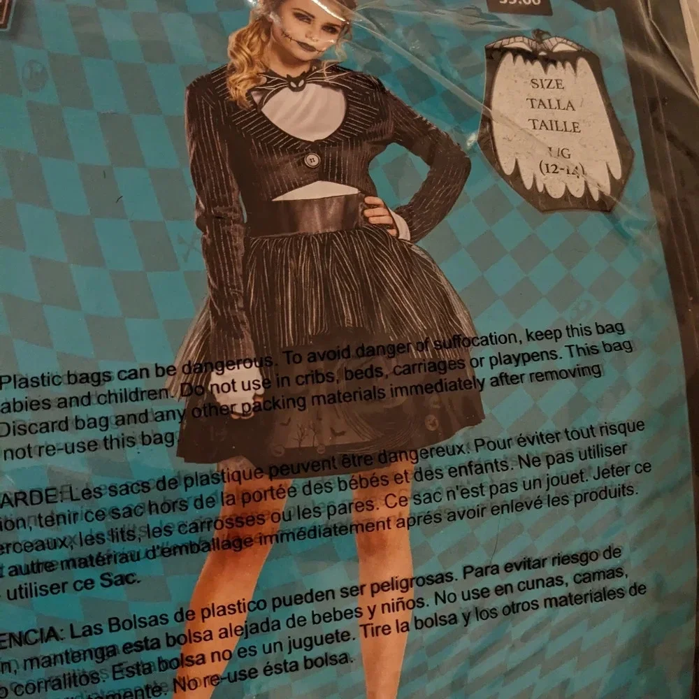 Nightmare Before Christmas Jack Skellington Adult‎ Costume Tall Size L - Picture 6 of 11